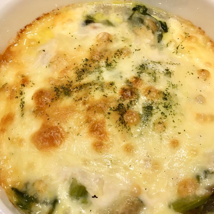 豆腐ソース★ツナとナスとほうれん草グラタン♪